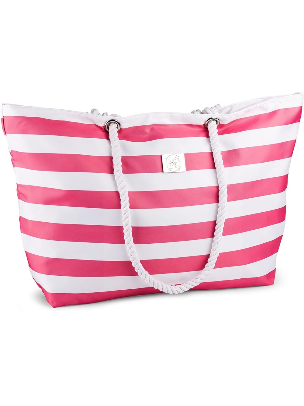BANG&CARSEN Extra Large Beach Bag W/ Zipper Beach Tote For Women NWT blue - Picture 14 of 16
